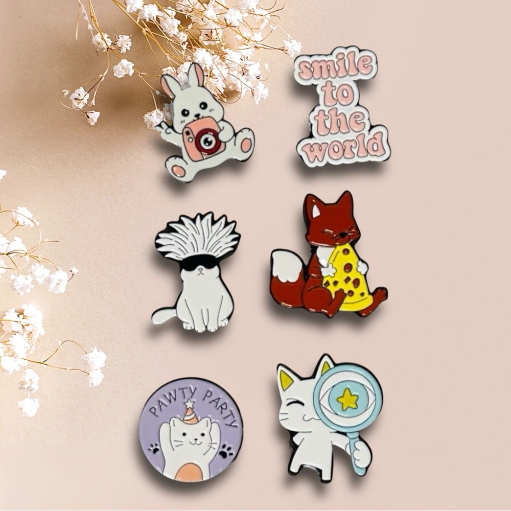 ‘Pawty Animals’ Enamel Pin Set of 6